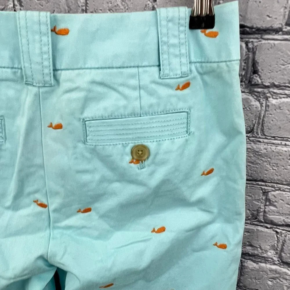 J Crew Critter Broken In Chino Pants Crop Length Whales Blue Size 2 - Picture 4 of 10